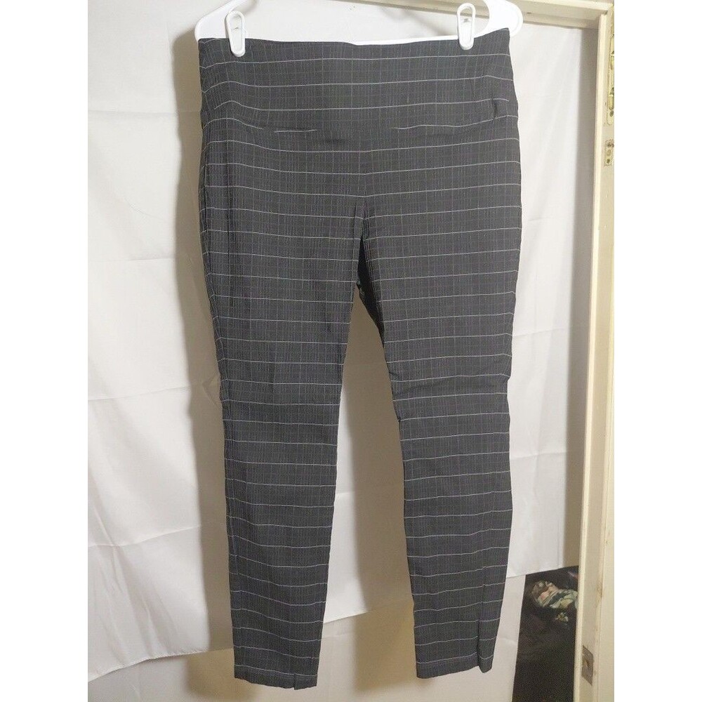 Worthington Women's Gray Plaid Modern Fit Dress Pant Trouser Straight Leg 12P